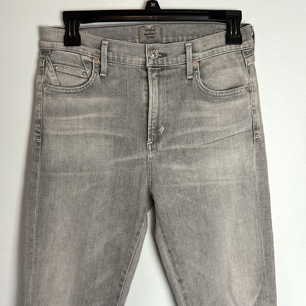 Citizens of Humanity Rocket Crop High Rise Skinny Grey Sz 28 Neutral Minimalist - Picture 3 of 13